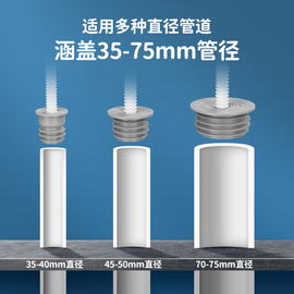 排水管下水道防臭硅胶密封圈，马桶地漏密封塞厨房卫生间防返臭神器