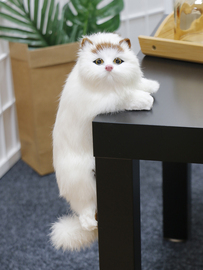 仿真猫咪玩偶动物模型招财摆件，创意挂饰桌面装饰假猫咪公仔玩具猫