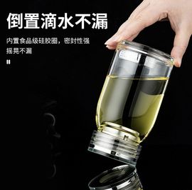 水晶玻璃杯便捷加厚简约时尚透明单层水杯高硼硅玻璃大容量水杯