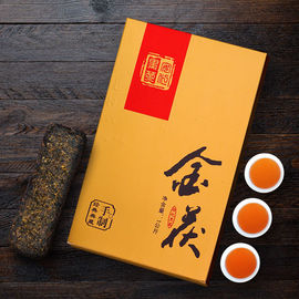 2015年安化黑茶金花，茯砖茶正宗1000g湖南黑茶叶砖茶