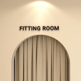 试衣间fittingroom亚克力，字服装店装饰指示门牌标识牌，英文字母贴