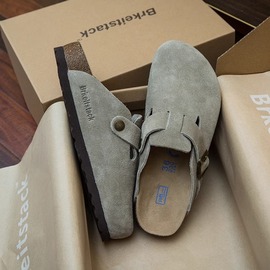 BIRKENSTOCK德国勃肯拖鞋窄版博肯Boston真皮软木底包头半拖