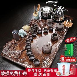 Q683功夫茶具套装家用简约茶台实木大茶盘整套紫砂壶杯客厅办公室