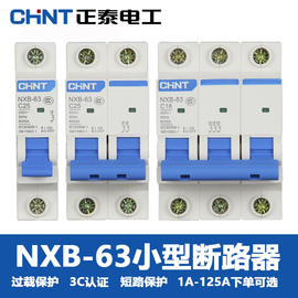 正泰空气开关nxb家用63小型断路器电闸保护器，1p2p3p4pc型三相dz47