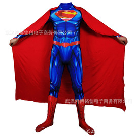 正1义联盟肌肉超人加披风Cosplay万圣节儿童服装Superman套装