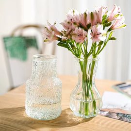 简约现代玻璃花瓶高颜值ins风，小口客厅卧室，桌面水养插花摆件装饰