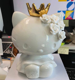 Hello Kitty陶瓷储蓄罐存钱罐 白金高端家用客厅装饰摆件生日礼物