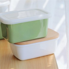 速发老麦收纳系列日式小清新搪瓷保鲜碗冰箱收纳盒便当盒