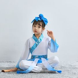 儿童古装汉服幼儿国学，服装弟子规演出服男女童三字经书童表演服装