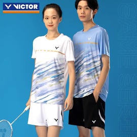 victor胜利羽毛球服运动套装夏季男女，比赛速干透气大赛服短袖