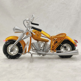 大哈雷铝线摩托车模型彩色铝丝DIY制作手工课设计作品
