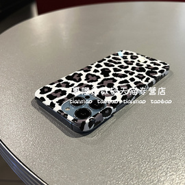 白底豹纹iPhone14苹果13promax手机壳12 11pro商务高级感x xr拼色好看个性7 8p简约质感6s se2男女手机外壳