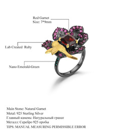 秘密花园设计师款天然宝石戒指鸟语花香设计925银天然紫水晶戒指
