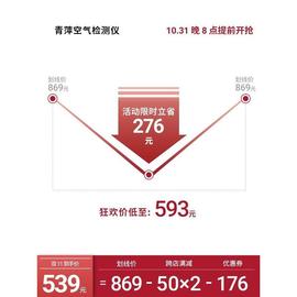 青萍空气检测仪PM2.5雾霾二氧化碳气体质量便携式传感器