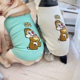 小松鼠纯棉背心雪纳瑞泰迪比熊法斗巴哥柴犬狗衣服宠物夏装防晒