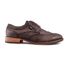 V.GAN Vegan Barley Brogue 深棕色男士皮鞋低帮系带休闲商务经典