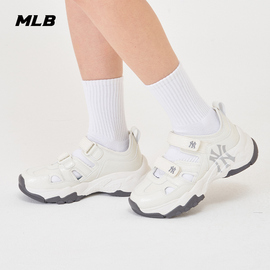 MLB男女情侣大LOGO舒适运动凉鞋厚底增高休闲24夏季SDBCL