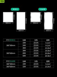 欧普卫生间浴室集成吊顶led灯嵌入式厨房天花平板灯铝扣板厨卫吸