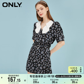 only奥莱夏季时尚法式碎花娃娃领连体休闲短裤女