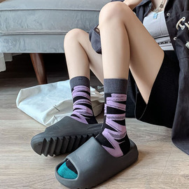 『Cxc socks』颜值爆表！涂鸦条纹个性艺术拼色~夏季穿搭更安逸哟