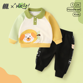 女宝宝卫衣裤子两件套婴儿春装男长袖，套装婴童韩版儿童洋气外出服