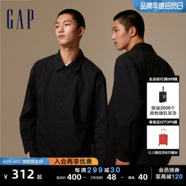 Gap男装春秋休闲古巴领长款夹克时尚城市机能风高级外套770068