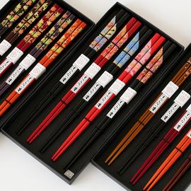 日本进口田中天然原木筷子樱花，和风实木筷，日式防滑木筷5双入套装