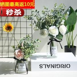 清新卧室餐厅服装店假花s装饰小摆议室摆设花绒布室内茶室阳台