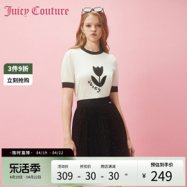 juicycouture橘滋2024早春穿搭金属，牌珠片针织百褶半截短裙