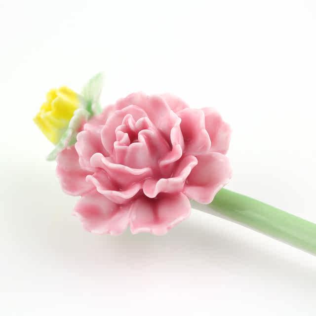 Wealthy Peony Pink Ceramic Hand Kung Fu Hairpin Complex Classical Flower Ornament National Wind Gift Pack Mail Buy From Taobao On Freeshoppingchina Com