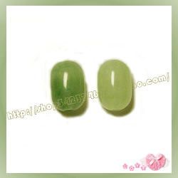 DIY串珠-15*10mm双色亚克力果冻/树脂珠-绿色，1元8颗