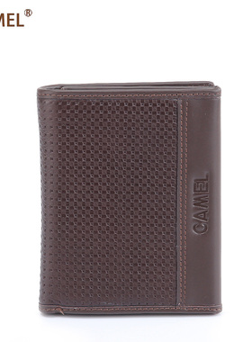 【非卖品】Camel骆驼 牛皮 韩版短款 男钱包 卡包 MC016076-02
