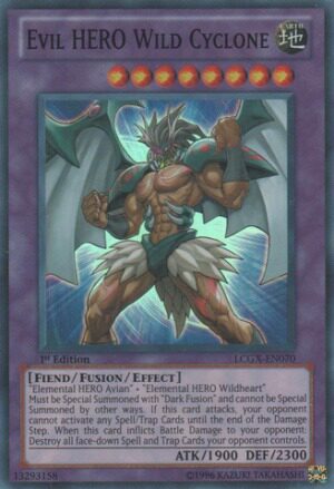 游戏王 美版 正版 - 邪心英雄 荒野风魔 Evil HERO/面闪/LCGX