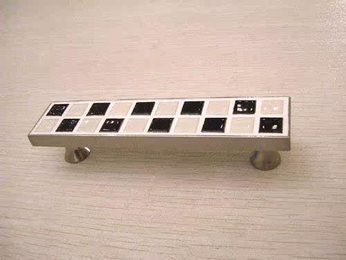 黑白相间马赛克陶瓷拉手\创意拉手\家具拉手\橱柜拉手\卫浴把手