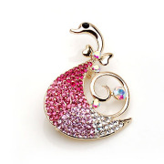 Package mail smiling Korean Swan brooch Crystal rhinestone women high corsage pin clasp Korea jewelry