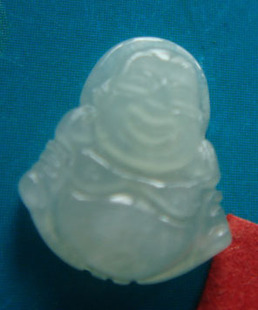 腾冲翡翠天然A货糯种微雕小佛像20