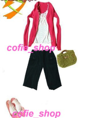 ☆Cofie_shop绿色绒面中裤/五分裤(是配靴子的好搭档)