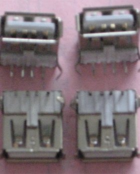 USB A型插座 母座 扁口 A母 90度 弯脚直插卷边 有盖 10