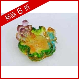 冲五钻 正品六打折 古法琉璃烟缸 YL琉璃B-021连年有余烟缸