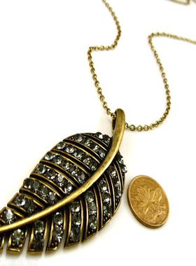 质感复古满钻树叶欧美时尚饰品