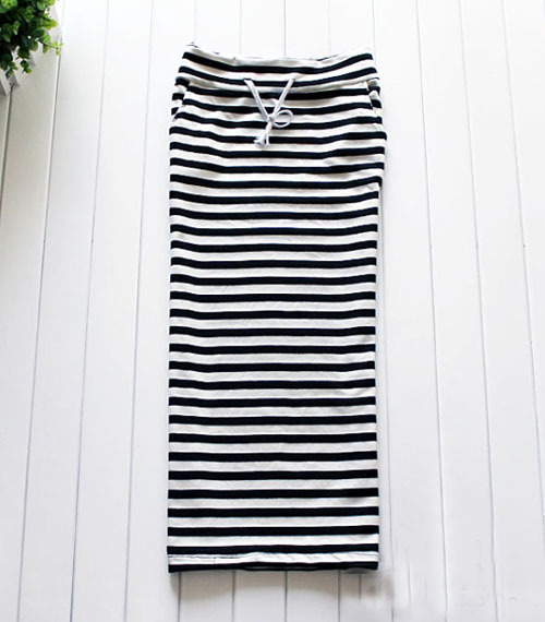 summer black and white stripe longuette skirt Show thin have more cash than can be accounted for pure cotton skirt Slim Skirt XLin the Women's clothing/Boutique , Skirts  category - from Buy2taobao.com to provide professional Taobao agent buy service