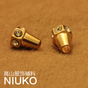 NIUKO辅料 点钻带钻水貂皮吊钟 绳扣 高贵纽扣子钮扣 六钻吊钟