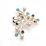 Smiling Korean cherry Crystal rhinestone brooch women fancy brooch pin clasp Korea jewelry 3556
