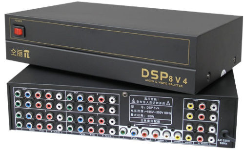 仝丽 dsp8v4 色差 一分八音视频 分配器带四路输出一分四视频数码