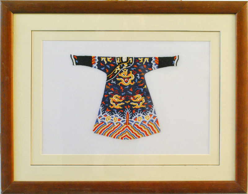 江南绣庄苏绣 35x45手工打仔绣成品 苏州 客厅装饰刺绣龙凤袍