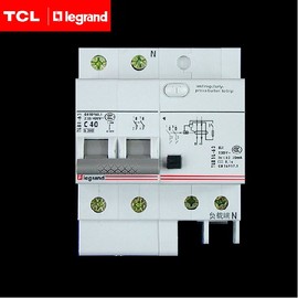 TCL罗格朗空气开关断路器漏保2P40A漏电保护TLB1L-63C40/2