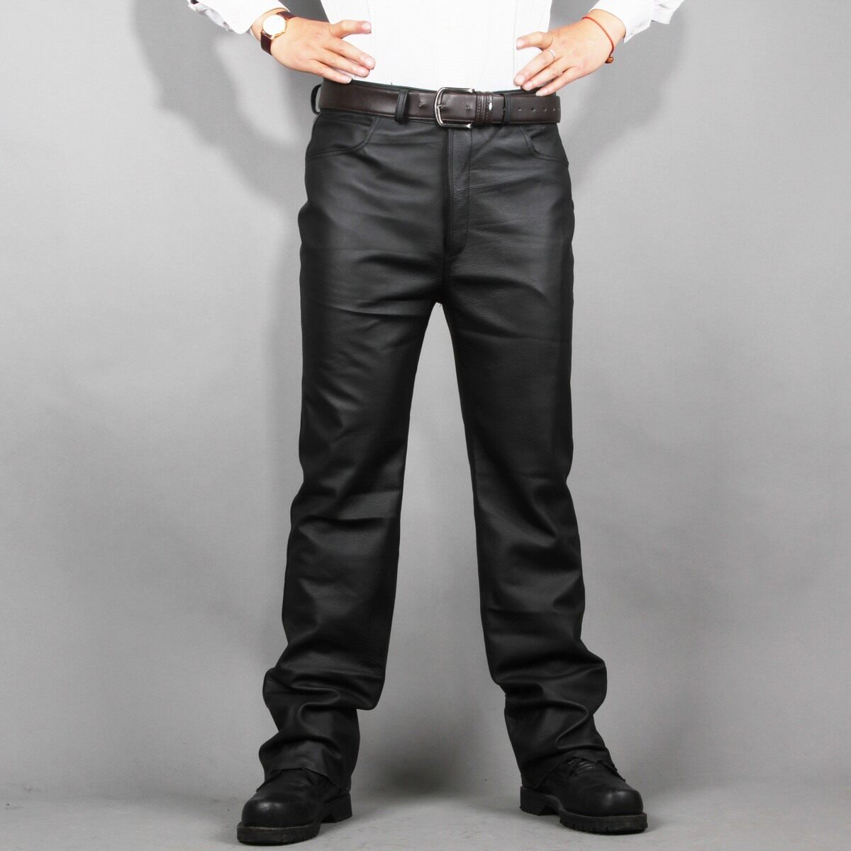 Pantalon cuir homme droit pour hiver - Ref 1492952 Image 1