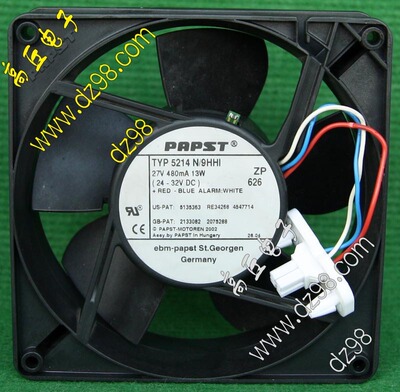 PAPST 5214N/9HHI 27V 480MA 13W滚珠轴承温控风扇 12738风机