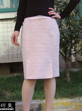 专柜正品 珂曼品牌 春秋装女蚕丝装饰OL半身裙中裙子 原529特价