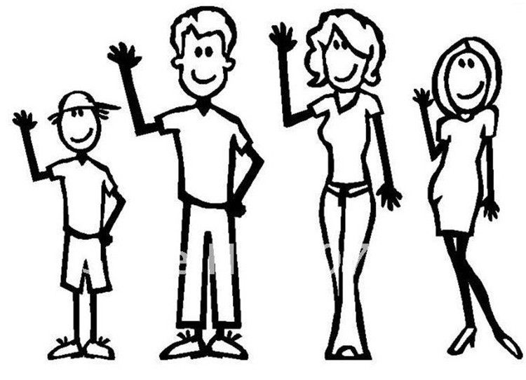 定制车贴车标设计 汽车搞笑个性反光贴纸 幸福一家人四口之家组图